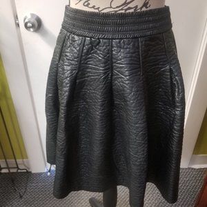 BLACK LEATHER FAUX PARTY SKIRT